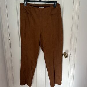 NEW John Mark Classic Bronze Suede Like Slimming Effect Pants
